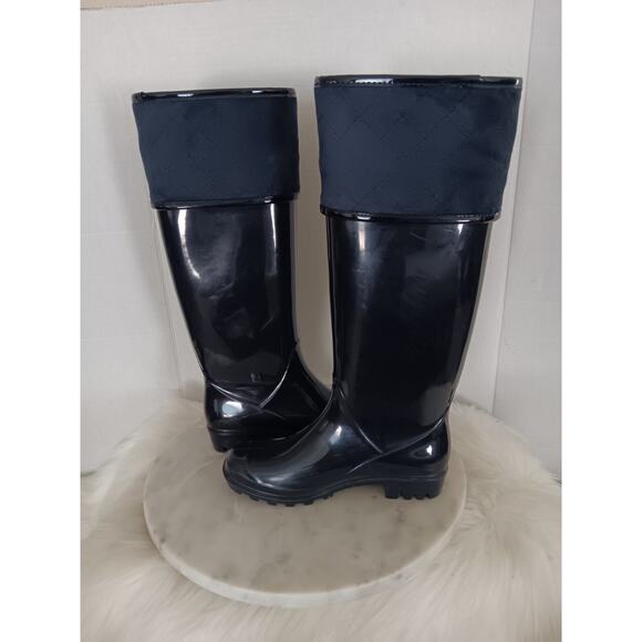 Tommy Hilfiger Women's Size 6 M Twshiner Tall Rain Boots Blue Pull On - Picture 4 of 14